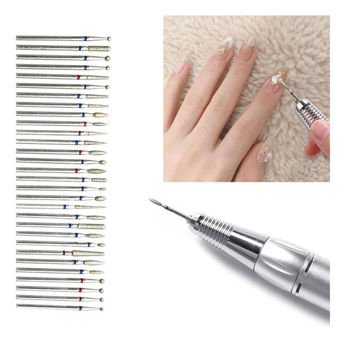 Set Manicure Juego De Brocas Freseado Para Uñas 30 Piezas