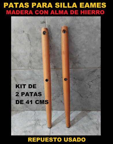 Repuesto Kit 2 Patas Madera Para Silla Eames En Belgrano