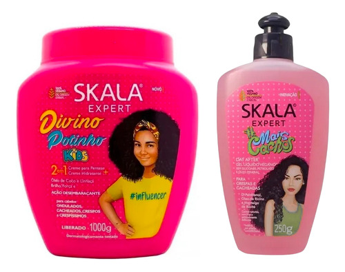 Skala Kit Crema Divino Potinho X 1k + Gel Mais Cachos X 250