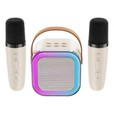 Caixa De Som Karaokê Com 2 Microfones Bluetooth Infantil 