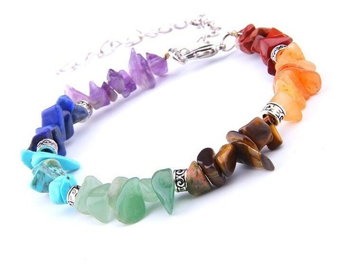 Pulsera Piedra Natural 7 Chakras Acero 