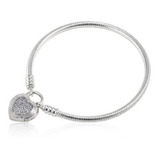 Pulsera Brazalete Broche Candado Corazón Brillante