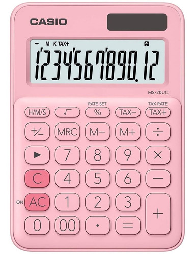 Calculadora Casio Ms20uc-pk Solar Y Pila Somos Tienda 