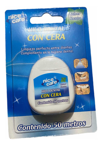 2pz Hilo Dental Con Cera Sabor Menta Brackets Dientes