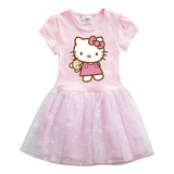 Vestido Hellokitty Niñas Verano Princesa Linda Fiesta Casual