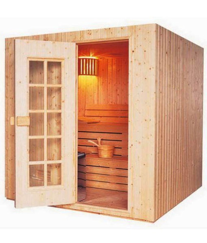 Cabina Sauna Tradicional Pre-fabricada Madera Pino 6m3 