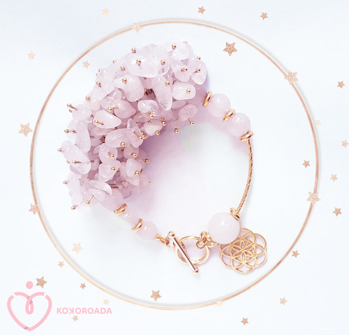 Pulsera Kokoroada Cuarzo Rosa