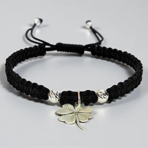 Nueva Pulsera Trébol Plata 925 Premium Suerte Ajustable B245