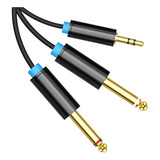 Cable De Audio Adaptador Jack De 3,5 Mm A 6,35 Para Amplifi