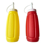 Dispensador Salcero Mostacero 6 Piezas 300 Ml Rojo Amarillo