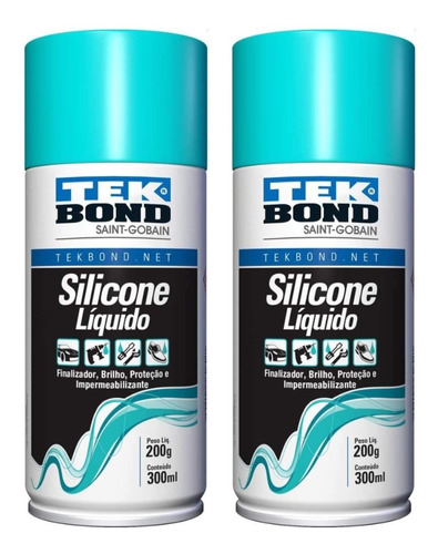 Kit 2 Silicone Lubrificante Spray Líquido Tek Bond 300ml