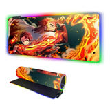 Alfombrilla De Ratón Rgb Anime Tanjiro Y Rengoku Sword Alfom