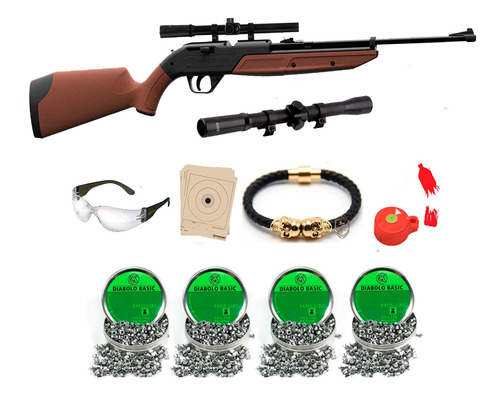 Kit Rifle Aire Crosman 760 + Diabolos 4.5 + Mira Telescopica