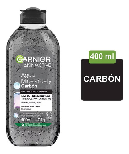 Agua Micelar Carbón Garnier Jelly Desmaq Limpia Puntos Negro