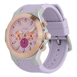 Reloj Mujer Mulco Mw-3-22810l-053 Titans Color De La Correa Lila Color Del Bisel Plateado Color Del Fondo Lila