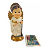 Arcángel San Rafael Infantil En Porcelana Italiana 12cm