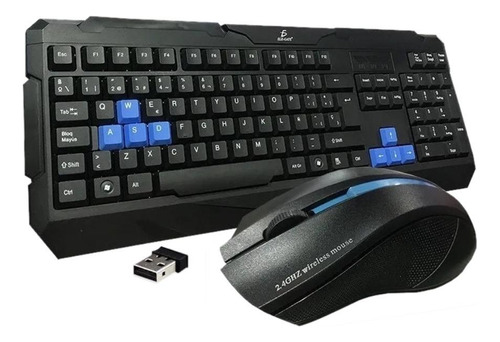 Kit Teclado Y Mouse Inalámbrico Ele-gate St.03 Español Negro