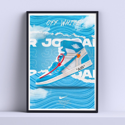 Cuadro Air Off White Nike Decorativo 30x40cm Con Vidrio