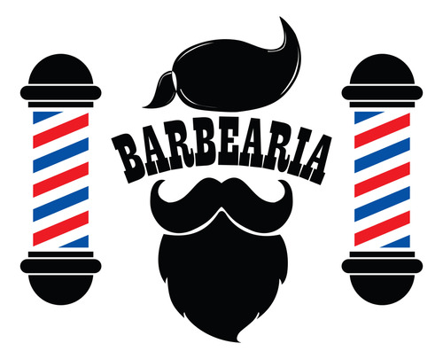 Adesivo Barbearia Barbeiro Barber Porta De Vidro Decorativo