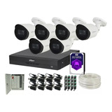 Kit 6 Cámaras 4k 8mp Metal Audio Hdd 2tb Purple Dahua Cctv