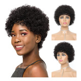 Ishine Pelucas Afro Rizadas De Cabello Humano, Pelucas Corta