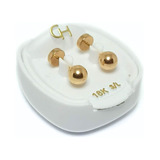 Aros Abridores Oro 18k Bebé Ch Eco Bolitas 4,5mm Ch705