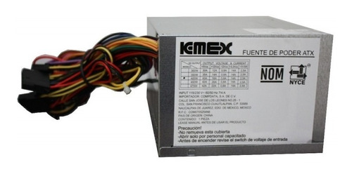 Fuente Poder Kmex Atx  Corta 450w Detalle Estético Nueva 