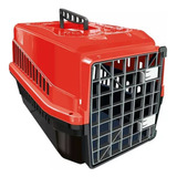 Caixa De Transporte Para Gatos Cachorros Grande N4 Vermelho