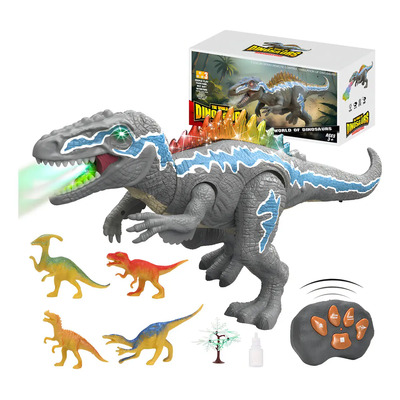 Lictin Dinosaurio Robot De Juguete Para Niños Mayores De 3 Años Gran T-rex Con Luz Y Sonido Rugiente Realista Que Camina Y Baila Con Control Remoto Gris