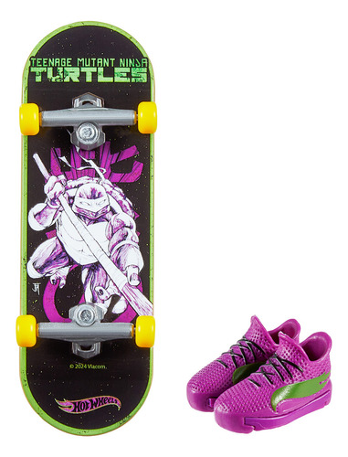 Hot Wheels Patineta De Entretenimiento Donatello Con Tenis Color Multicolor