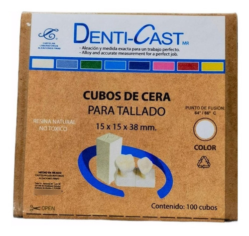 Cera Para Tallado Denti Cast 100 Pzas