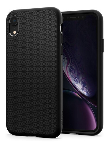 Funda Spigen De Lujo Liquid Air Para iPhone XR Color Negro