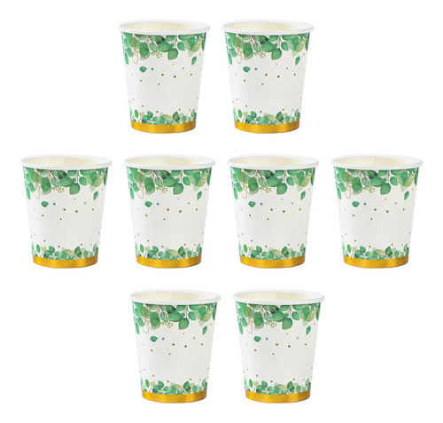 Platos De Papel De Decoración Verde Salvia, Vaso De Papel