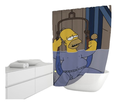 Cortina De Baño Homero Simpson Comiendo