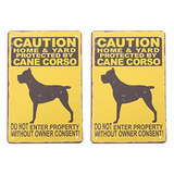 Señal De Advertencia Beware Of Dog: Cane Corso De Metal De H