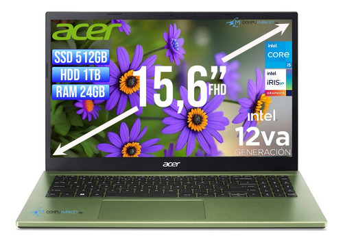 Portatil Acer Intel Core I5 1235u Ssd 512gb+ Hdd1tb Ram 24gb