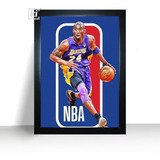 Quadro Jogador Kobe Bryant Decorativo Com Moldura 44x32cm