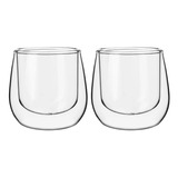 Set De 2 Vasos De Espresso Glasso Doble Pared De Vidrio