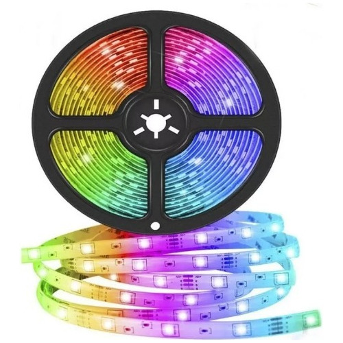 Cinta Led Tira Luces 5mts Rgb Multicolor Con Control Deluxe