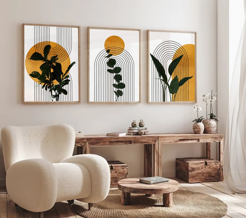 Cuadro Boho Vll, Deco Abstracta. Set X3, 40x60. Quaddros. 