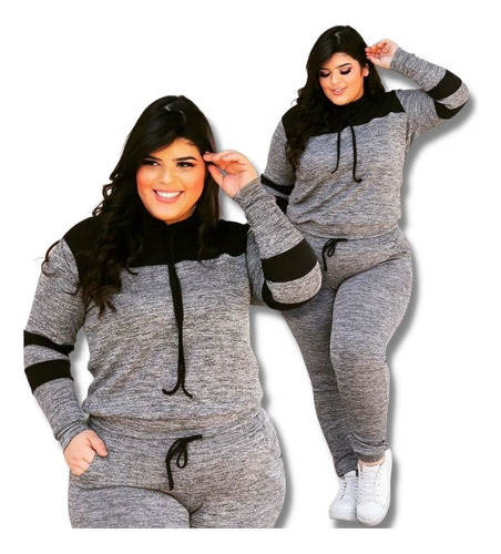 Conjunto Plus Size De Frio Feminino Crepe Super Confortável