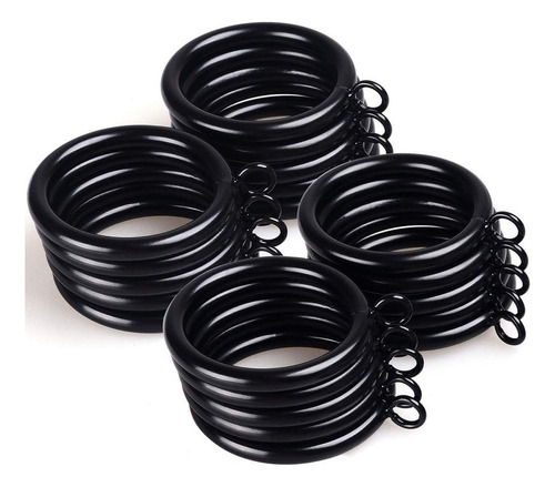 * 100 Pcs Anillos De Cortina De Metal Negro Con Ojales