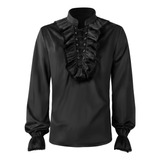 * Camisa Plisada Para Hombre, Ropa Medieval, De Alta