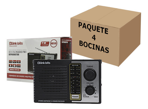 Bocina Retro Vintage Bluetooth Am Fm Sw1 Sw2 Rd-214b 4piezas