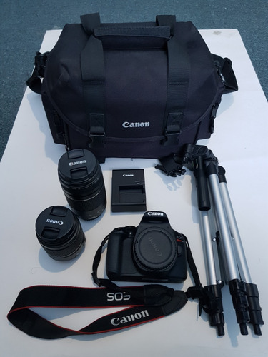 Canon Eos Rebel T6 + Lente 18-55 Mm + Lente 75-300 Mm + Moch