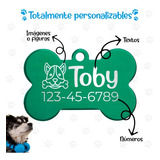 Plaquita Personalizada Perritos Mascota Metal Identificacion