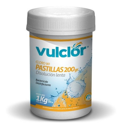 Cloro Pastillas - 200 Gr 1 Kg Vulcano Vulclor