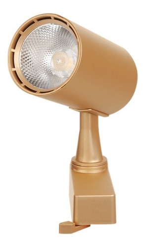 Kit Com 5 Luminária Spot Led Trilho 7w Branco Frio Dourado