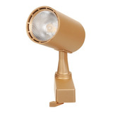 Kit Com 5 Luminária Spot Led Trilho 7w Branco Frio Dourado