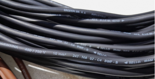 Cable Unipolar 10 Mmnormalizado Rollo X 24 Mtr